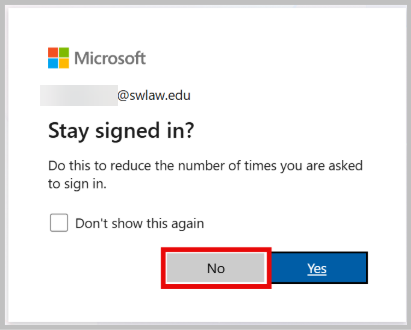 screenshot of the stay signed in? screen